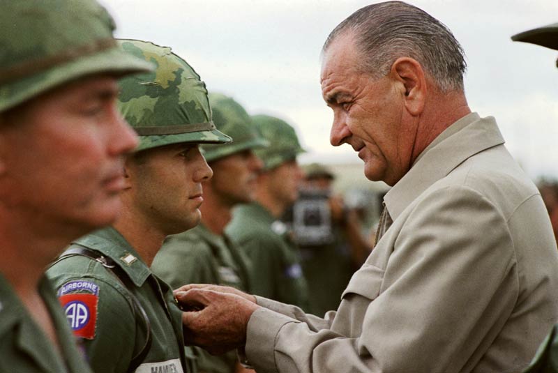 President johnson visited Vietnam to see what happened there 
