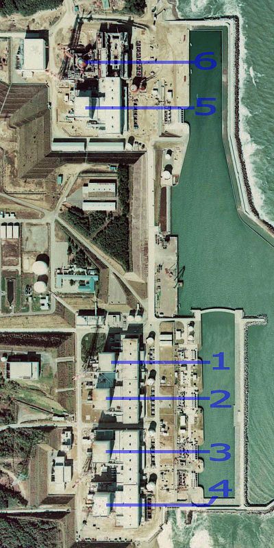 satellite image of what happened in fukushima reactors