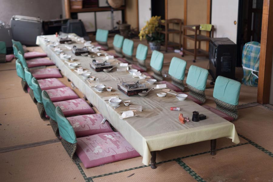 Restaurant table at Fukushima